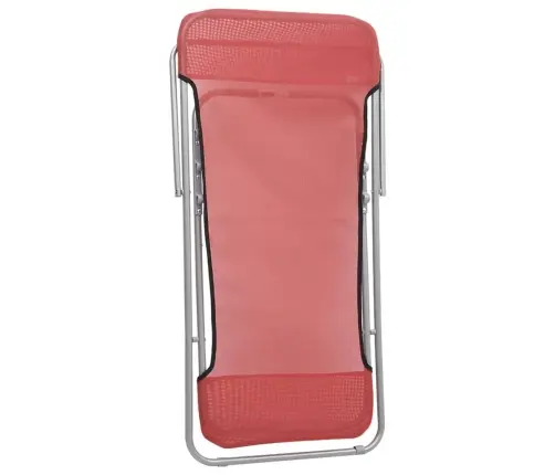 Saliekami Sauļošanās Krēsli, 2Gab., Sarkans Tekstilēns, Tērauds Vidaxl