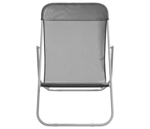 Paplūdimio Kėdės, 2Vnt., Pilkos, Tekstilenas Ir Plienas