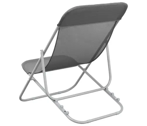 Paplūdimio Kėdės, 2Vnt., Pilkos, Tekstilenas Ir Plienas