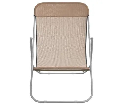 Kokkupandavad Rannatoolid 2 Tk, Pruunikashall, Tekstileen/Teras