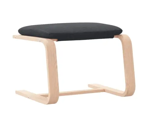 Poilsio Kėdė Su Pakoja, Tamsiai Pilkos Spalvos, Audinys