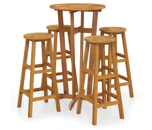 5-Daļīgs Dārza Bāra Mēbeļu Komplekts, Akācijas Masīvkoks Vidaxl