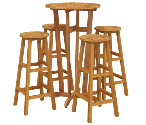 5-Daļīgs Dārza Bāra Mēbeļu Komplekts, Akācijas Masīvkoks Vidaxl