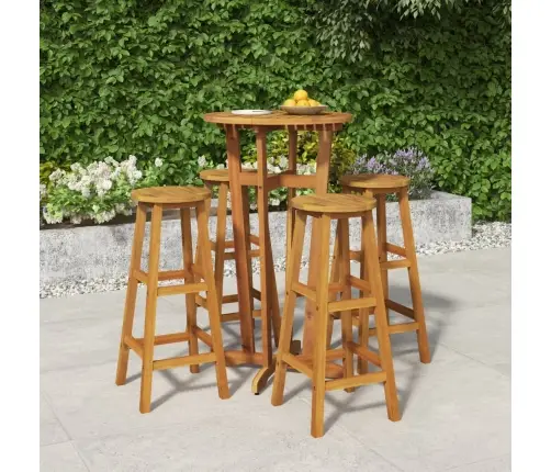 5-Daļīgs Dārza Bāra Mēbeļu Komplekts, Akācijas Masīvkoks Vidaxl