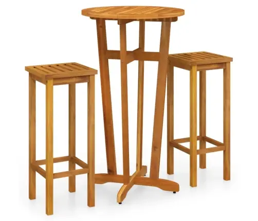 Trīsdaļīgs Dārza Bāra Mēbeļu Komplekts, Akācijas Masīvkoks Vidaxl