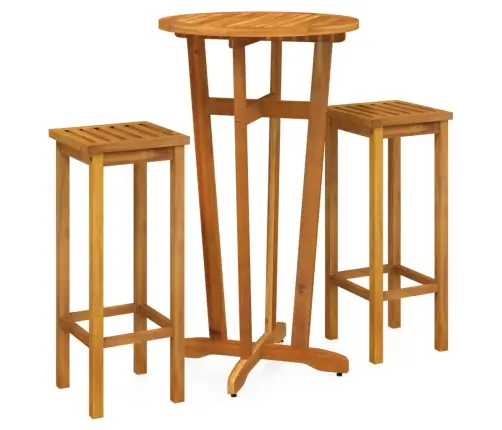 Trīsdaļīgs Dārza Bāra Mēbeļu Komplekts, Akācijas Masīvkoks Vidaxl
