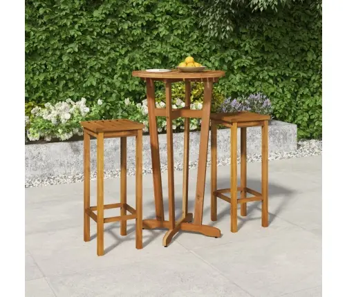 Trīsdaļīgs Dārza Bāra Mēbeļu Komplekts, Akācijas Masīvkoks Vidaxl