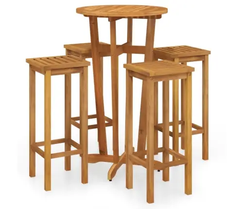 5-Daļīgs Dārza Bāra Mēbeļu Komplekts, Akācijas Masīvkoks Vidaxl