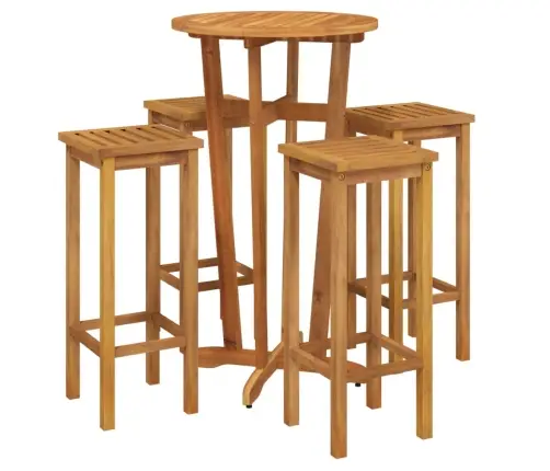 5-Daļīgs Dārza Bāra Mēbeļu Komplekts, Akācijas Masīvkoks Vidaxl