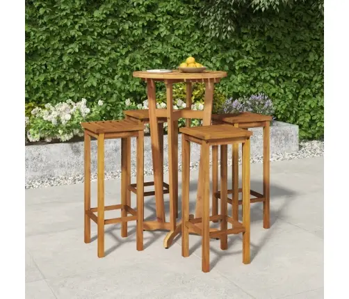 5-Daļīgs Dārza Bāra Mēbeļu Komplekts, Akācijas Masīvkoks Vidaxl