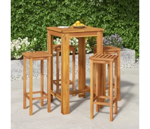 5-Daļīgs Dārza Bāra Mēbeļu Komplekts, Akācijas Masīvkoks Vidaxl