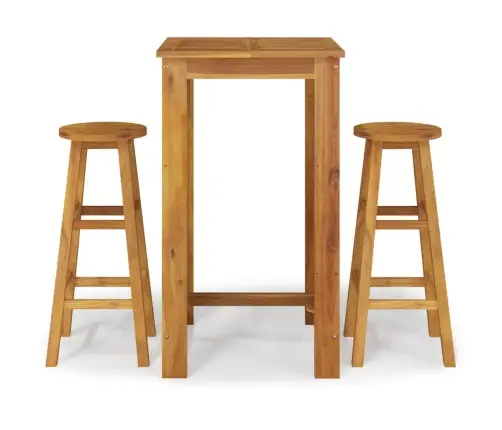 Trīsdaļīgs Dārza Bāra Mēbeļu Komplekts, Akācijas Masīvkoks Vidaxl