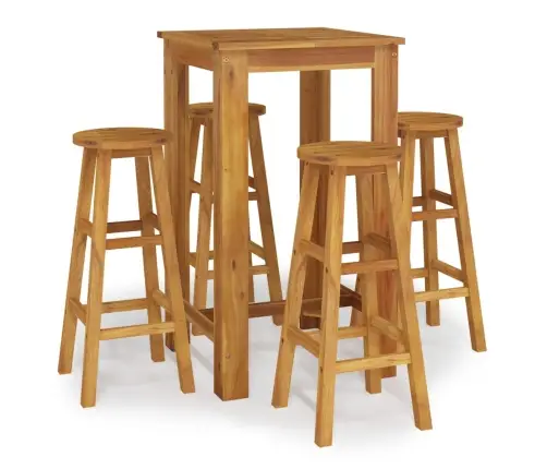 5-Daļīgs Dārza Bāra Mēbeļu Komplekts, Akācijas Masīvkoks Vidaxl