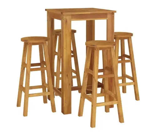 5-Daļīgs Dārza Bāra Mēbeļu Komplekts, Akācijas Masīvkoks Vidaxl