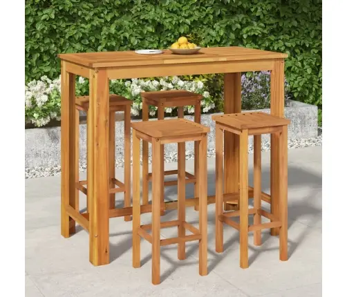 5-Daļīgs Dārza Bāra Mēbeļu Komplekts, Akācijas Masīvkoks Vidaxl