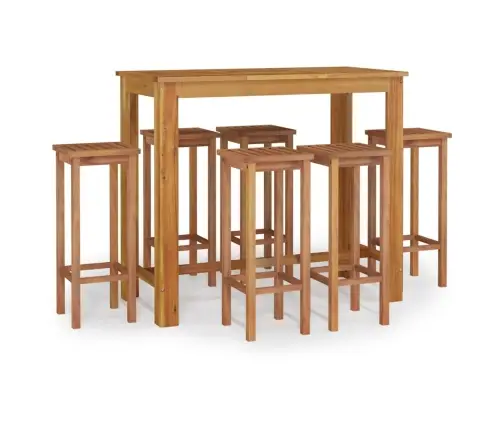 7-Daļīgs Dārza Bāra Mēbeļu Komplekts, Akācijas Masīvkoks Vidaxl