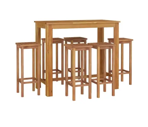 7-Daļīgs Dārza Bāra Mēbeļu Komplekts, Akācijas Masīvkoks Vidaxl