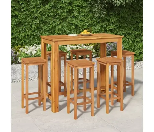 7-Daļīgs Dārza Bāra Mēbeļu Komplekts, Akācijas Masīvkoks Vidaxl
