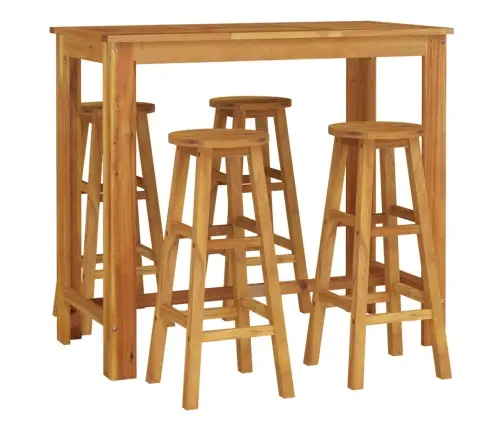 5-Daļīgs Dārza Bāra Mēbeļu Komplekts, Akācijas Masīvkoks Vidaxl