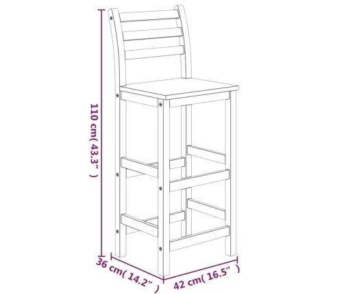 5-Osaline Aia Baarikomplekt, Akaatsiapuit