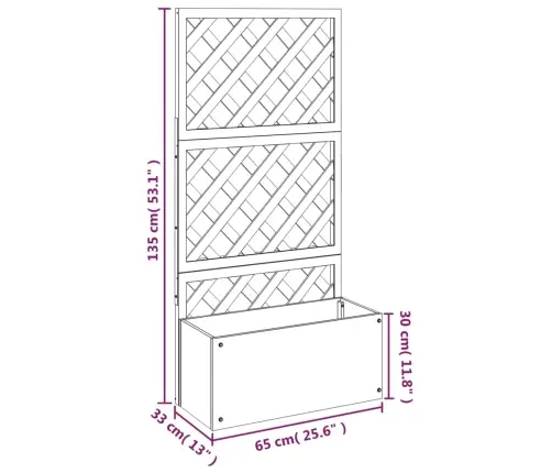 Vīteņaugu Režģis Ar Puķu Kasti, 2 Gab., 65X33X135 Cm, Wpc Vidaxl