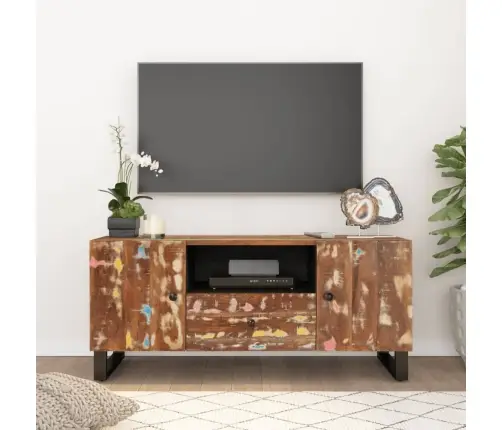 Tv Skapītis, 105X33,5X46 Cm, Masīvkoks, Inženierijas Koks Vidaxl