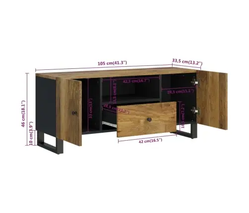 Tv Skapis, 105X33,5X46 Cm, Mango Masīvkoks, Inženierijas Koks Vidaxl Tv Skapis, 105X33,5X46 Cm, Mango Masīvkoks, Inženierijas Koks Vidaxl