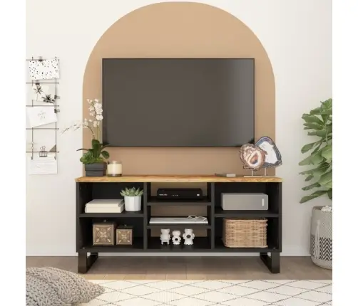 Tv Skapis, 100X33X46 Cm, Mango Masīvkoks, Inženierijas Koks Vidaxl