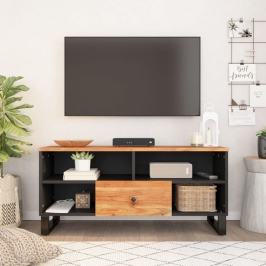 Tv Skapis, 100X33X46 Cm, Akācijas Koks, Inženierijas Koks Vidaxl