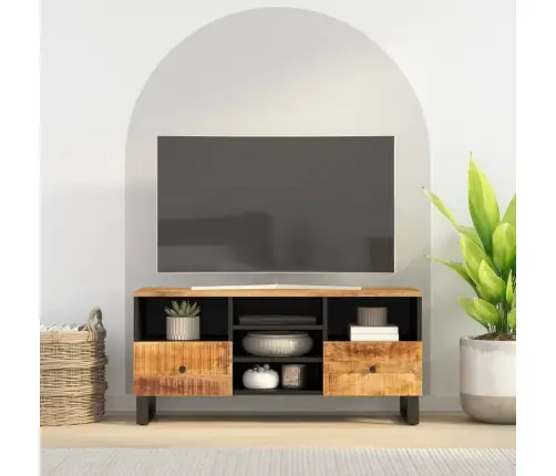 Tv Skapis, 100X33X46 Cm, Mango Masīvkoks, Inženierijas Koks Vidaxl