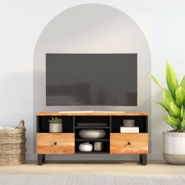 Tv Skapis, 100X33X46 Cm, Akācijas Masīvkoks, Inženierijas Koks Vidaxl