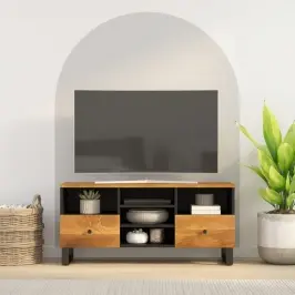 Tv Skapis, 100X33X46 Cm, Mango Masīvkoks, Inženierijas Koks Vidaxl