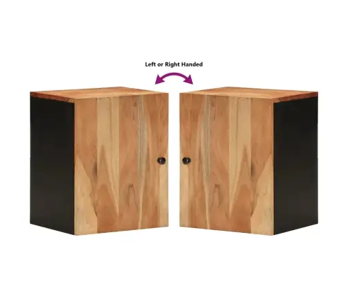 Sieninė Vonios Kambario Spintelė, 38X33X48cm Akacijos Masyvas