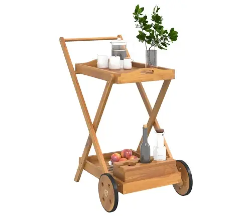 Arbatos Vežimėlis, 54X87X90cm Akacijos Medienos Masyvas