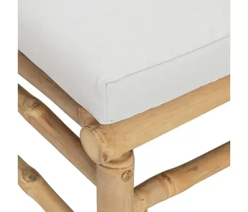 Dārza Stūra Dīvāns Ar Gaiši Pelēkiem Matračiem, Bambuss Vidaxl