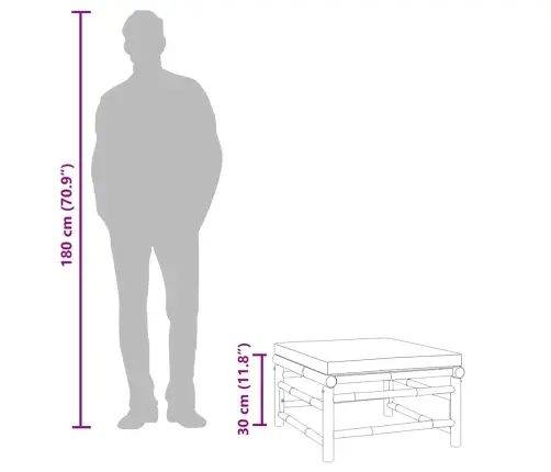 Dārza Kājsoliņš Ar Gaiši Pelēku Matraci, Bambuss Vidaxl
