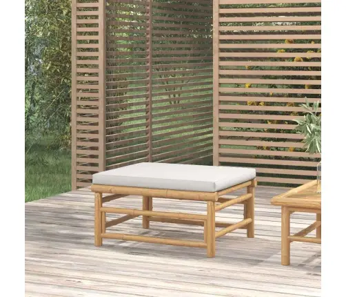 Dārza Kājsoliņš Ar Gaiši Pelēku Matraci, Bambuss Vidaxl