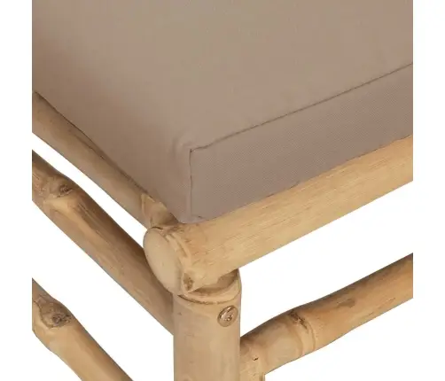 Dārza Vidējais Dīvāns Ar Pelēkbrūniem Matračiem, Bambuss Vidaxl Dārza Vidējais Dīvāns Ar Pelēkbrūniem Matračiem, Bambuss Vidaxl