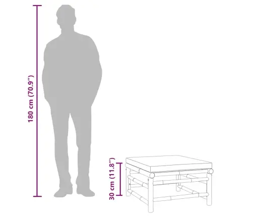Dārza Kājsoliņš Ar Pelēkbrūnu Matraci, Bambuss Vidaxl