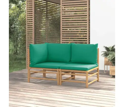 2-Daļīgs Dārza Atpūtas Mēbeļu Komplekts Ar Matračiem, Bambuss Vidaxl