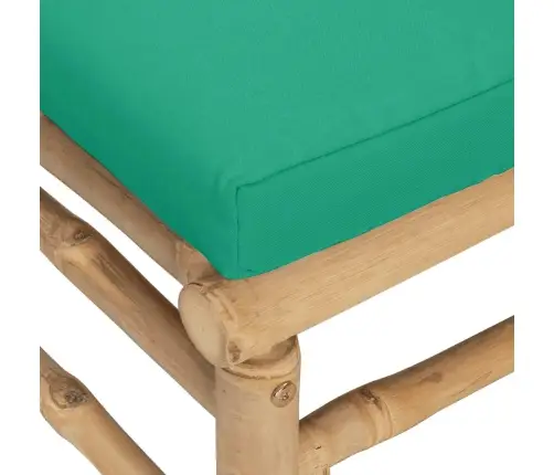 Dārza Vidējais Dīvāns Ar Zaļiem Matračiem, Bambuss Vidaxl Dārza Vidējais Dīvāns Ar Zaļiem Matračiem, Bambuss Vidaxl