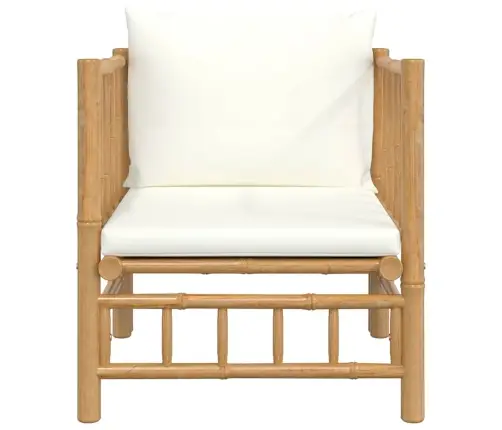 Dārza Dīvāns Ar Krēmbaltiem Matračiem, Bambuss Vidaxl Dārza Dīvāns Ar Krēmbaltiem Matračiem, Bambuss Vidaxl