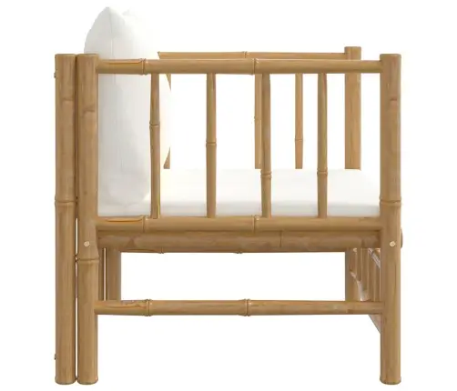 Dārza Dīvāns Ar Krēmbaltiem Matračiem, Bambuss Vidaxl Dārza Dīvāns Ar Krēmbaltiem Matračiem, Bambuss Vidaxl