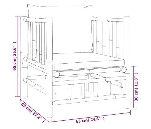 Dārza Dīvāns Ar Krēmbaltiem Matračiem, Bambuss Vidaxl Dārza Dīvāns Ar Krēmbaltiem Matračiem, Bambuss Vidaxl
