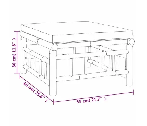 3-Daļīgs Dārza Atpūtas Mēbeļu Komplekts Ar Matračiem, Bambuss Vidaxl