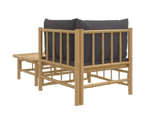 2-Daļīgs Dārza Atpūtas Mēbeļu Komplekts Ar Matračiem, Bambuss Vidaxl