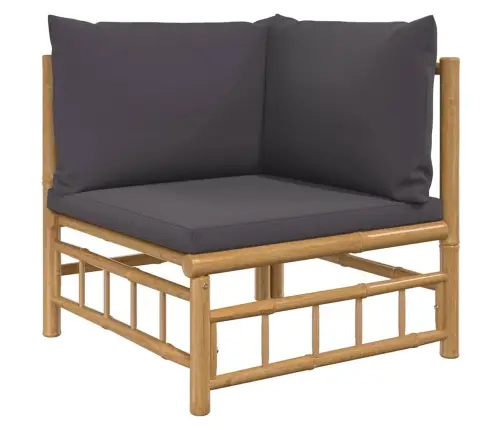 2-Daļīgs Dārza Atpūtas Mēbeļu Komplekts Ar Matračiem, Bambuss Vidaxl