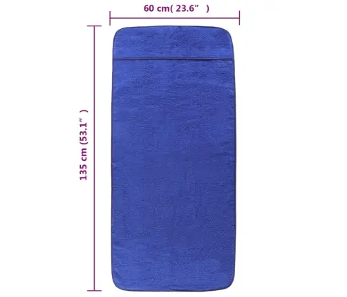 Pludmales Dvieļi, 2 Gab., 60X135 Cm, Audums, 400 G/M2, Zili Vidaxl