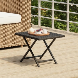Saliekams Galds, 45X35X32 Cm, Pe Rotangpalma, Melns Vidaxl