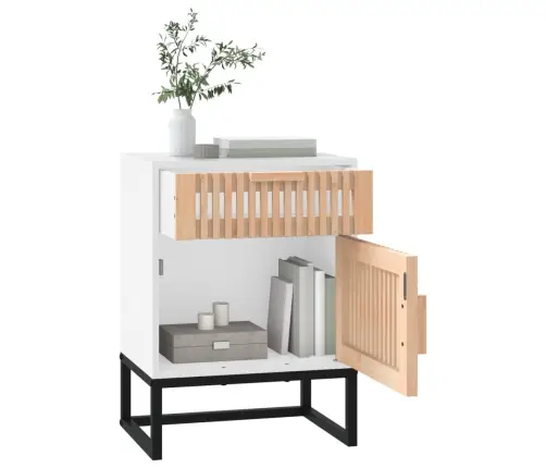 Naktsgaldiņš, Balts, 40X30X55,5 Cm, Inženierijas Koks, Dzelzs Vidaxl Naktsgaldiņš, Balts, 40X30X55,5 Cm, Inženierijas Koks, Dzelzs Vidaxl